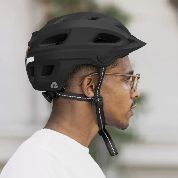 imageRetrospec Lennon Bike Helmet with LED Safety Light Adjustable Dial ampamp Removable VisorMatte Black