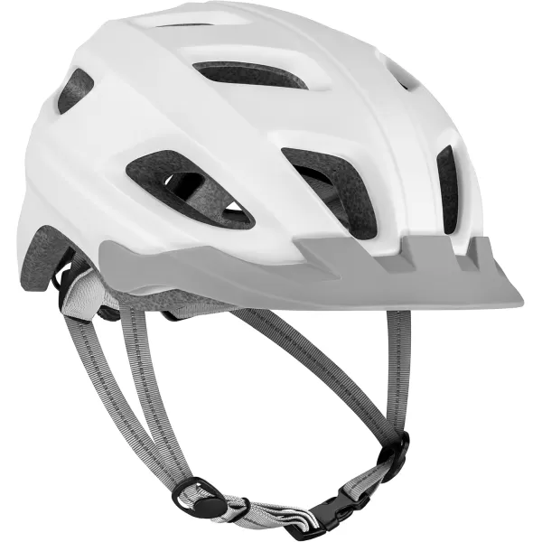 imageRetrospec Lennon Bike Helmet with LED Safety Light Adjustable Dial ampamp Removable VisorMatte White