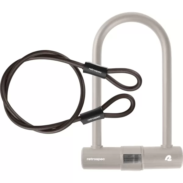 imageRetrospec Lookout ULock Bike Lock with 4Ft Security Cable Heavy Duty AntiTheft Bicycle Lock with 14mm Shackle Pick Resistant ampamp Secure AntiRotation DesignMatte Bone
