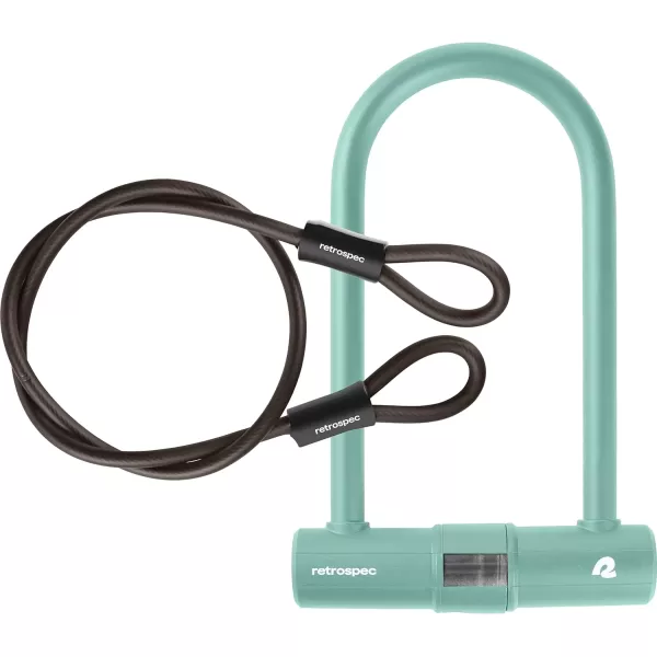 imageRetrospec Lookout ULock Bike Lock with 4Ft Security Cable Heavy Duty AntiTheft Bicycle Lock with 14mm Shackle Pick Resistant ampamp Secure AntiRotation DesignMatte Matcha