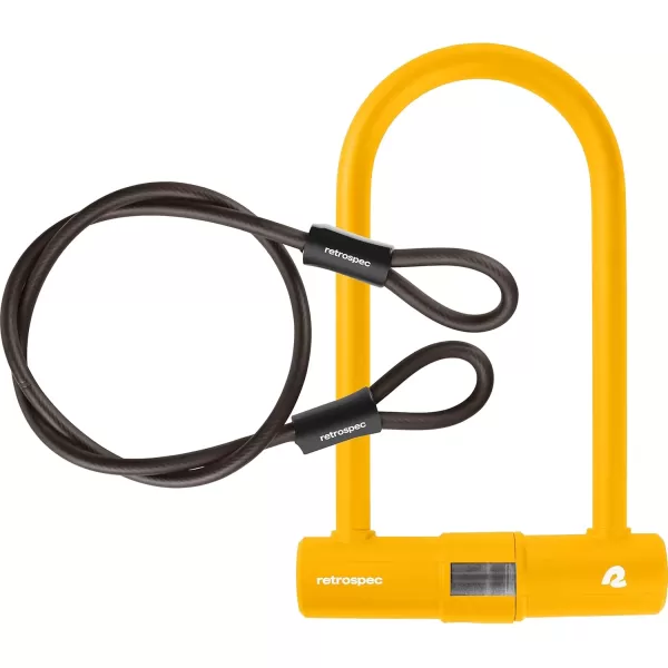 imageRetrospec Lookout ULock Bike Lock with 4Ft Security Cable Heavy Duty AntiTheft Bicycle Lock with 14mm Shackle Pick Resistant ampamp Secure AntiRotation DesignMatte Sunflower
