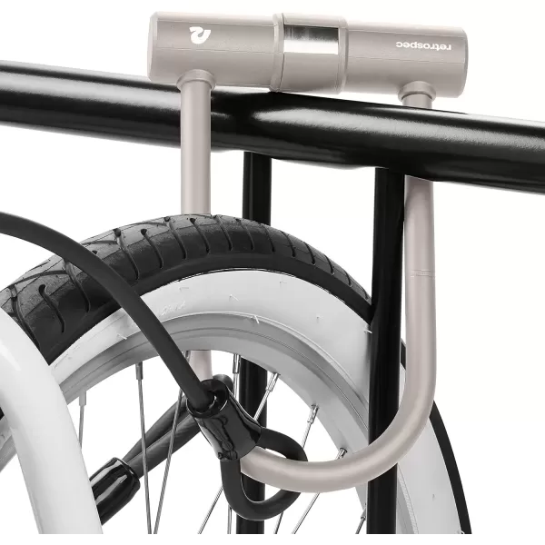 imageRetrospec Lookout ULock Bike Lock with 4Ft Security Cable Heavy Duty AntiTheft Bicycle Lock with 14mm Shackle Pick Resistant ampamp Secure AntiRotation DesignMatte Bone