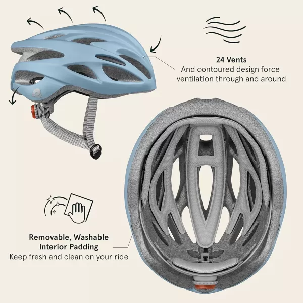imageRetrospec Silas Adult Bike Helmet with Light for Men ampamp Women  Lightweight ComfortableMatte Crystal Blue