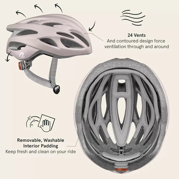 imageRetrospec Silas Adult Bike Helmet with Light for Men ampamp Women  Lightweight ComfortableMatte Desert Rose