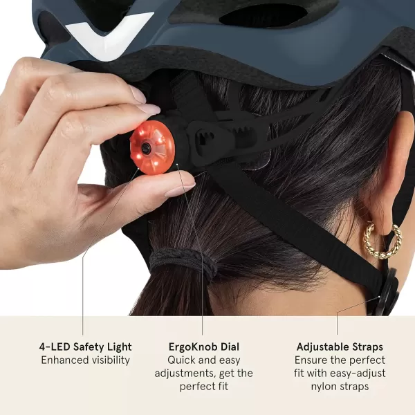 imageRetrospec Silas Adult Bike Helmet with Light for Men ampamp Women  Lightweight ComfortableMatte Graphite