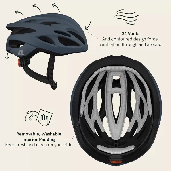 imageRetrospec Silas Adult Bike Helmet with Light for Men ampamp Women  Lightweight ComfortableMatte Graphite