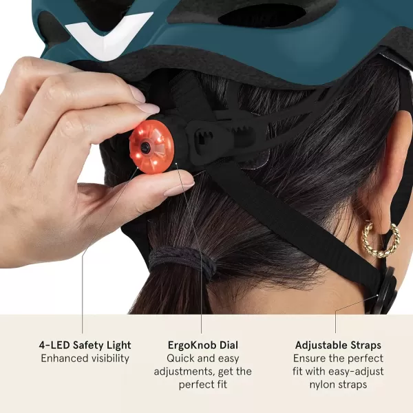 imageRetrospec Silas Adult Bike Helmet with Light for Men ampamp Women  Lightweight ComfortableMatte Superior Blue