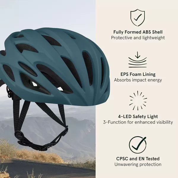 imageRetrospec Silas Adult Bike Helmet with Light for Men ampamp Women  Lightweight ComfortableMatte Superior Blue
