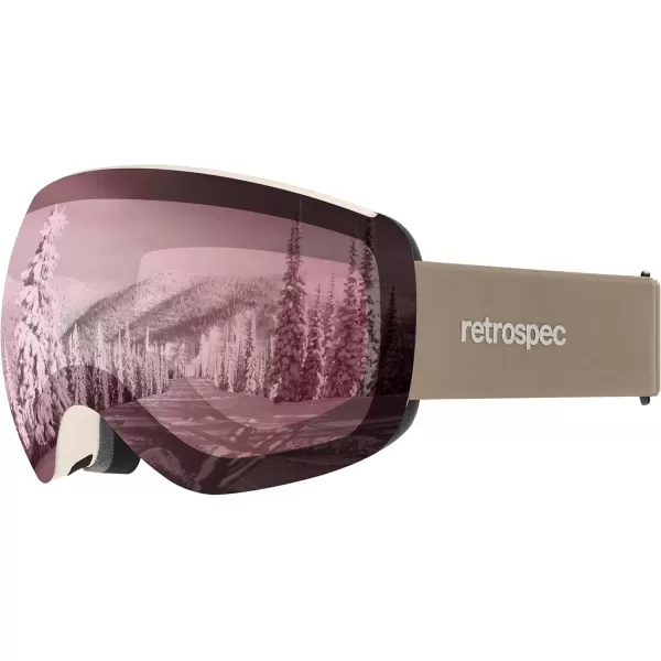 imageRetrospec Traverse Plus Ski ampamp Snowboard Snow Goggles and Interchangeble Lenses for Men and Women AntiFog and OTG DesignMatte AbalonePear
