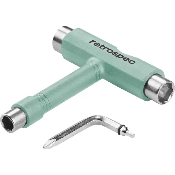 imageRetrospec Upkeep AllinOne MultiFunction Portable Skate Tool with 2in1 Allen Wrench ampamp Phillips Head Screwdriver for Adjusting and Tightening SkateboardLongboard Wheels Trucks and KingpinsMatcha