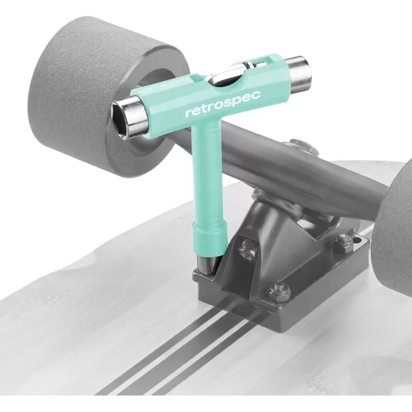 imageRetrospec Upkeep AllinOne MultiFunction Portable Skate Tool with 2in1 Allen Wrench ampamp Phillips Head Screwdriver for Adjusting and Tightening SkateboardLongboard Wheels Trucks and KingpinsAqua