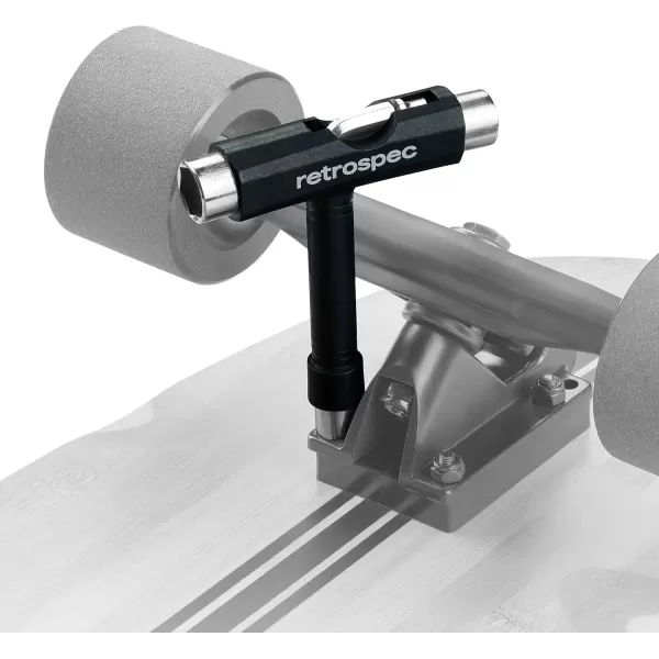 imageRetrospec Upkeep AllinOne MultiFunction Portable Skate Tool with 2in1 Allen Wrench ampamp Phillips Head Screwdriver for Adjusting and Tightening SkateboardLongboard Wheels Trucks and KingpinsBlack