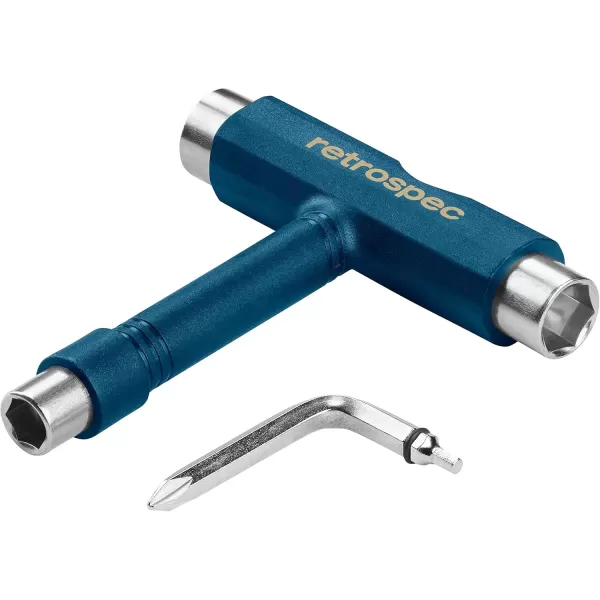 imageRetrospec Upkeep AllinOne MultiFunction Portable Skate Tool with 2in1 Allen Wrench ampamp Phillips Head Screwdriver for Adjusting and Tightening SkateboardLongboard Wheels Trucks and KingpinsNavy
