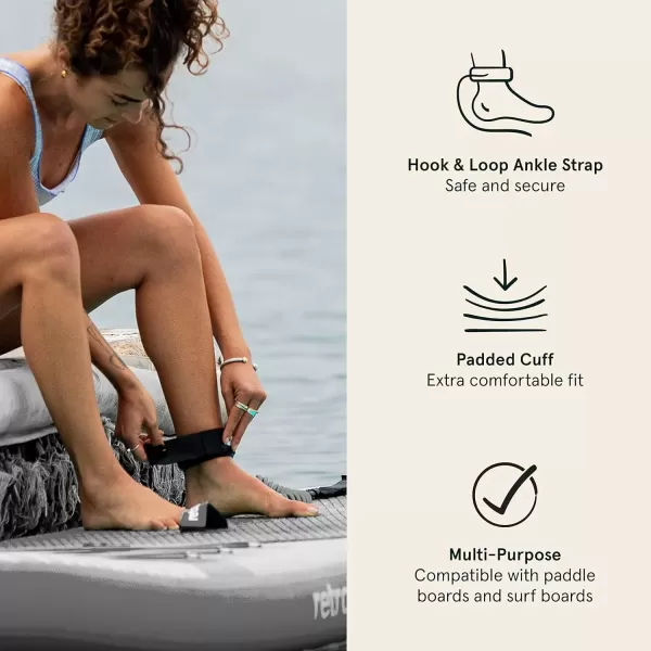 imageRetrospec Weekender 10 Paddle Board Safety Leash Coiled for Stand Up PaddleboardsCharcoal