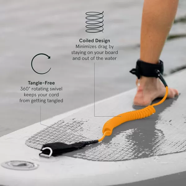 imageRetrospec Weekender 10 Paddle Board Safety Leash Coiled for Stand Up PaddleboardsLegacy Clementine