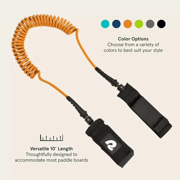 imageRetrospec Weekender 10 Paddle Board Safety Leash Coiled for Stand Up PaddleboardsLegacy Clementine