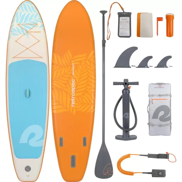 imageRetrospec Weekender Inflatable Stand Up Paddle Board Includes Paddle Pump and Accessories 106 Lightweight iSUP Puncture Resistant Inflatable Paddle Board for AdultsCreamsicle