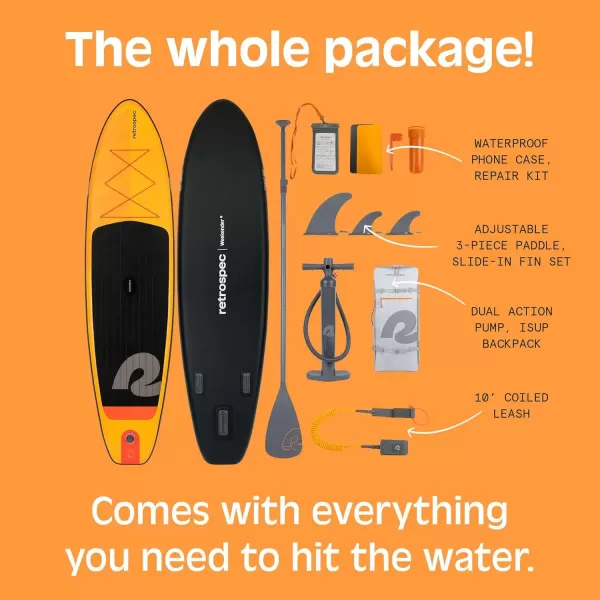 imageRetrospec Weekender Inflatable Stand Up Paddle Board Includes Paddle Pump and Accessories 106 Lightweight iSUP Puncture Resistant Inflatable Paddle Board for AdultsSunglow