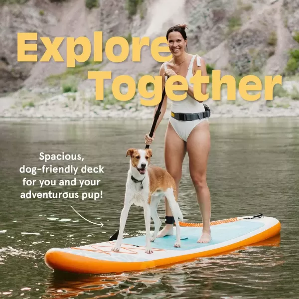 imageRetrospec Weekender Inflatable Stand Up Paddle Board Includes Paddle Pump and Accessories 106 Lightweight iSUP Puncture Resistant Inflatable Paddle Board for AdultsCreamsicle