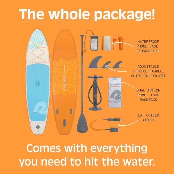 imageRetrospec Weekender Inflatable Stand Up Paddle Board Includes Paddle Pump and Accessories 106 Lightweight iSUP Puncture Resistant Inflatable Paddle Board for AdultsCreamsicle