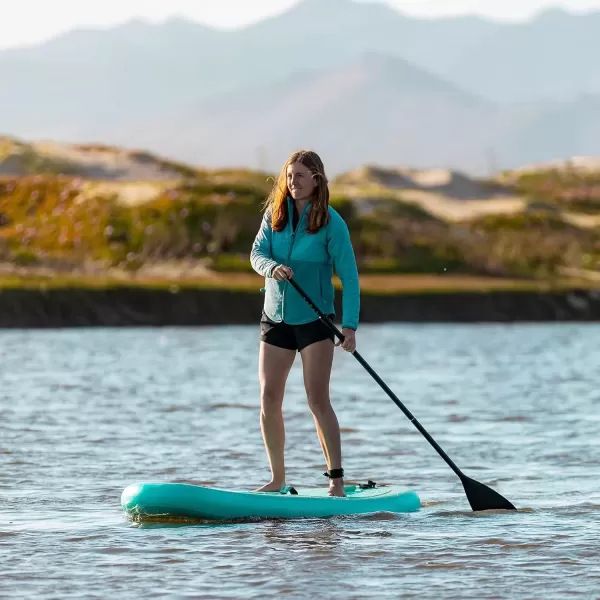 imageRetrospec Weekender Inflatable Stand Up Paddle Board Includes Paddle Pump and Accessories 106 Lightweight iSUP Puncture Resistant Inflatable Paddle Board for AdultsSeafoam Stripes