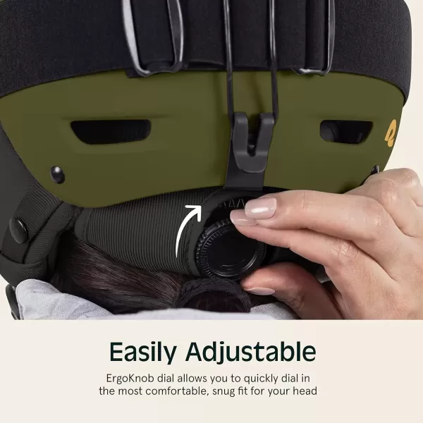 imageRetrospec Zephyr Ski Helmet  Snowboard Helmet for Adults ampamp Youth Adjustable Fit Snow Helmet with Protective Shell and Breathable Vents for Men Women Boys and GirlsMatte Olive