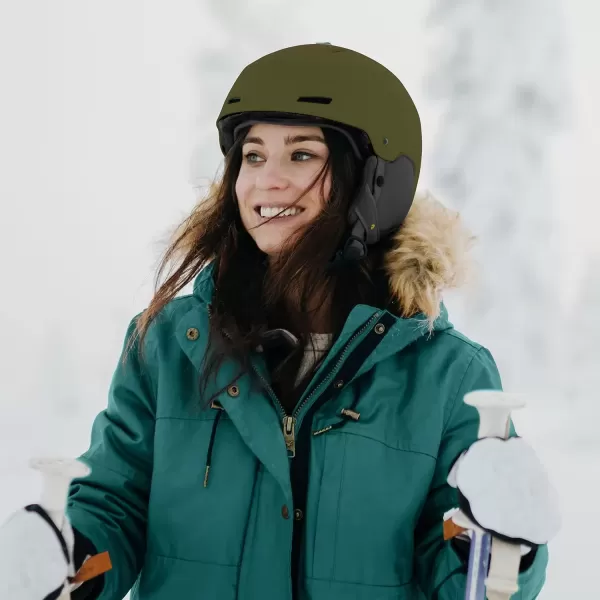 imageRetrospec Zephyr Ski Helmet  Snowboard Helmet for Adults ampamp Youth Adjustable Fit Snow Helmet with Protective Shell and Breathable Vents for Men Women Boys and GirlsMatte Olive