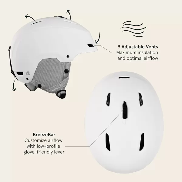 imageRetrospec Zephyr Ski Helmet  Snowboard Helmet for Adults ampamp Youth Adjustable Fit Snow Helmet with Protective Shell and Breathable Vents for Men Women Boys and GirlsMatte White