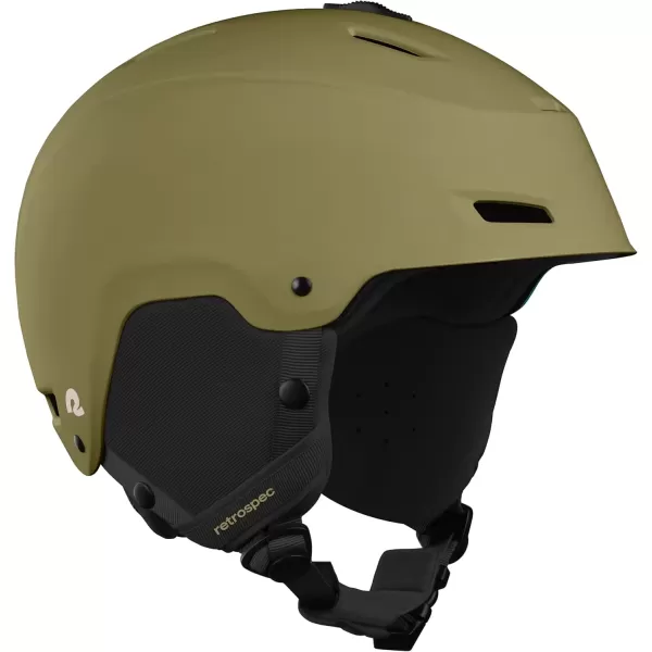 imageRetrospec Zephyr Ski Helmet  Snowboard Helmet for Adults ampamp Youth Adjustable Fit Snow Helmet with Protective Shell and Breathable Vents for Men Women Boys and GirlsMatte Bonsai Green