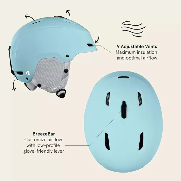 imageRetrospec Zephyr Ski Helmet  Snowboard Helmet for Adults ampamp Youth Adjustable Fit Snow Helmet with Protective Shell and Breathable Vents for Men Women Boys and GirlsMatte Blue Ridge
