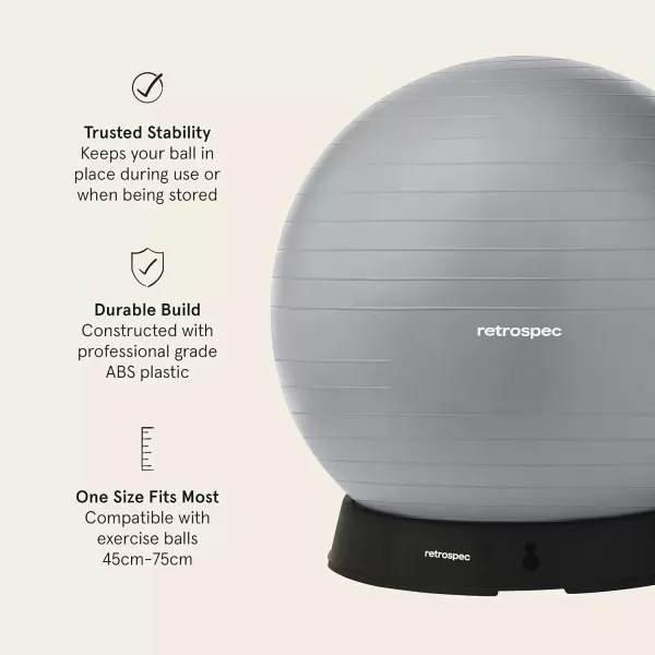 imageRetrospec Exercise Ball Base  Versatile Yoga and Pilates Accessory Fits 45 55 65 75cm Balls Durable ABS Plastic Construction
