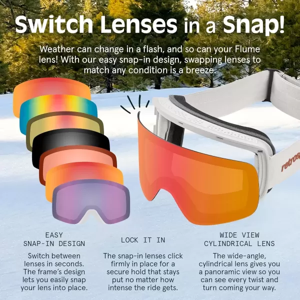 imageRetrospec Flume Ski Goggles for Men and Women UV Protection Over Glasses AntiFog Scratch Resistant Snow Goggles for Skiing and Snowboarding