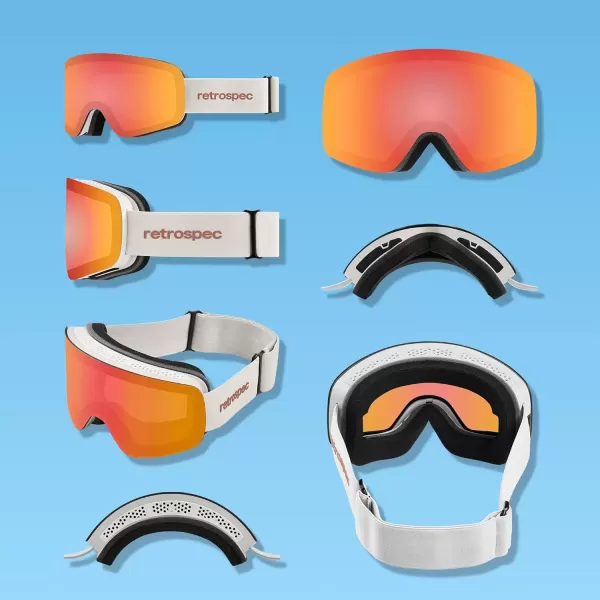 imageRetrospec Flume Ski Goggles for Men and Women UV Protection Over Glasses AntiFog Scratch Resistant Snow Goggles for Skiing and Snowboarding