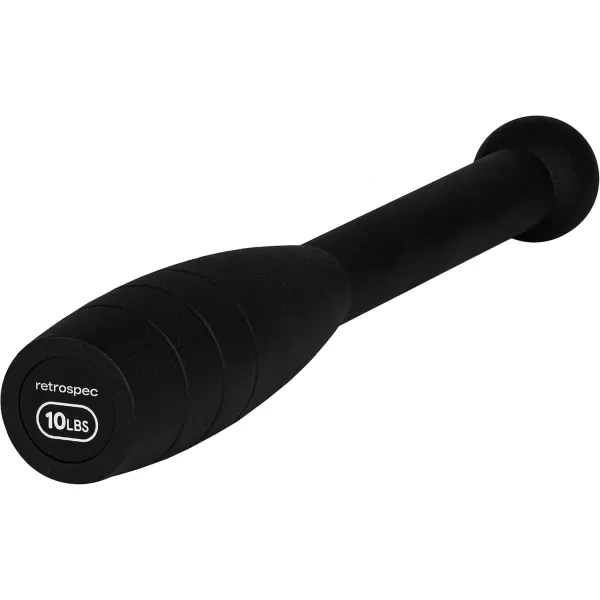 imageRetrospec Grip Steel Club Strength Training Rehabilitation Stretching Conditioning and Rotational Training  5 10 15lb Options for Women ampamp MenMatte Black