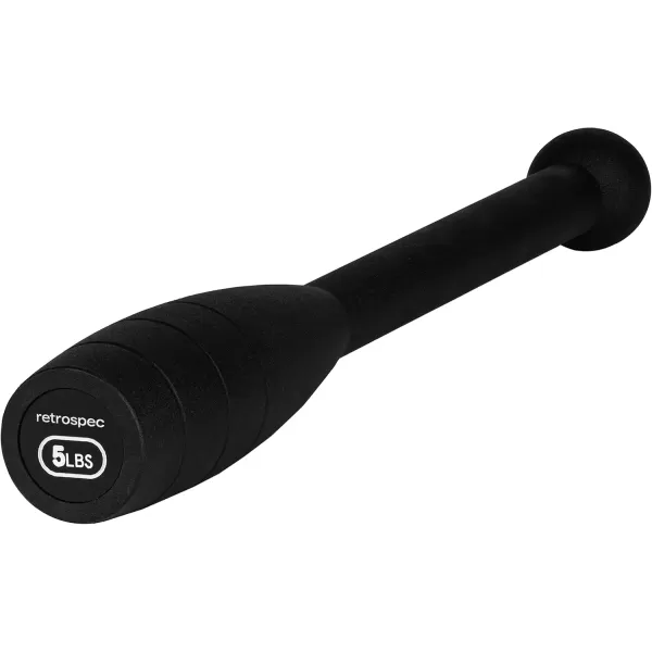 imageRetrospec Grip Steel Club Strength Training Rehabilitation Stretching Conditioning and Rotational Training  5 10 15lb Options for Women ampamp MenMatte Black