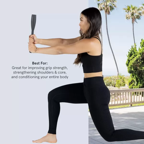 imageRetrospec Grip Steel Club Strength Training Rehabilitation Stretching Conditioning and Rotational Training  5 10 15lb Options for Women ampamp MenMatte Black