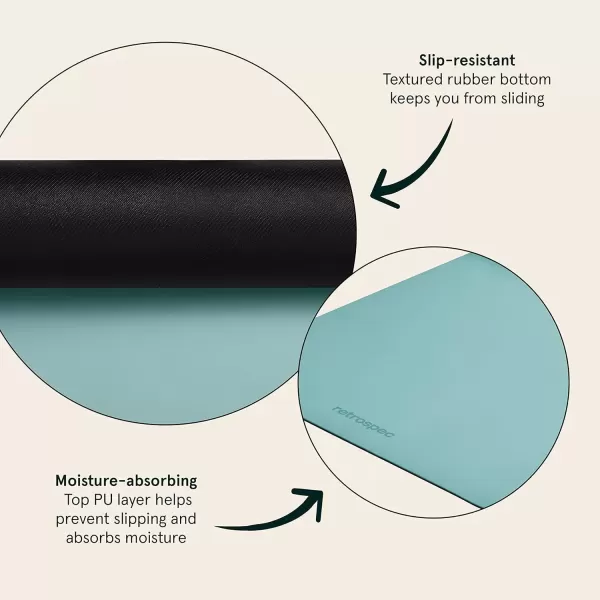 imageRetrospec Laguna 5mm Yoga Mat  Fitness Mat for Women Men ampamp Children SlipResistant and Moisture Absorbing Exercise Mat for Home Pilates Yoga and Floor WorkoutsBlue Ridge