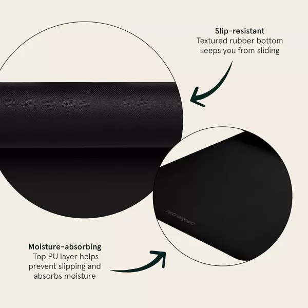 imageRetrospec Laguna 5mm Yoga Mat  Fitness Mat for Women Men ampamp Children SlipResistant and Moisture Absorbing Exercise Mat for Home Pilates Yoga and Floor WorkoutsBlack