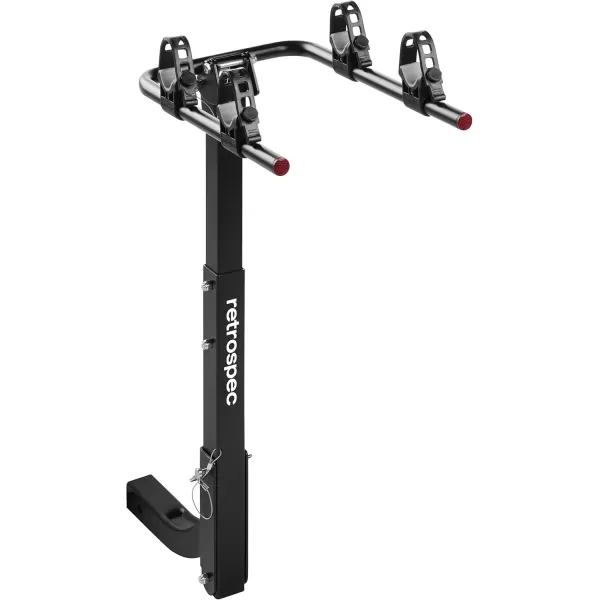 imageRetrospec Lenox 25  Bike Hitch Rack for Cars Trucks SUVs with 2 Hitch  Foldable Steel Frame with AntiRattle Adapter Tie Down Cradles and Straps  Fits Most FramesBlack