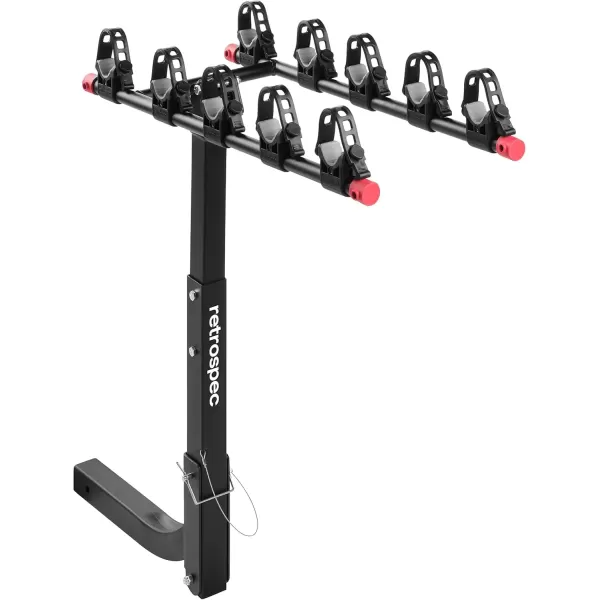 imageRetrospec Lenox 25  Bike Hitch Rack for Cars Trucks SUVs with 2 Hitch  Foldable Steel Frame with AntiRattle Adapter Tie Down Cradles and Straps  Fits Most FramesBlack