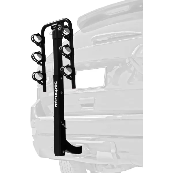 imageRetrospec Lenox 25  Bike Hitch Rack for Cars Trucks SUVs with 2 Hitch  Foldable Steel Frame with AntiRattle Adapter Tie Down Cradles and Straps  Fits Most FramesBlack