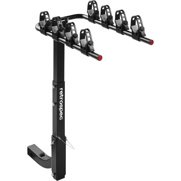 imageRetrospec Lenox 25  Bike Hitch Rack for Cars Trucks SUVs with 2 Hitch  Foldable Steel Frame with AntiRattle Adapter Tie Down Cradles and Straps  Fits Most FramesBlack