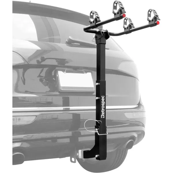imageRetrospec Lenox 25  Bike Hitch Rack for Cars Trucks SUVs with 2 Hitch  Foldable Steel Frame with AntiRattle Adapter Tie Down Cradles and Straps  Fits Most FramesBlack 2020