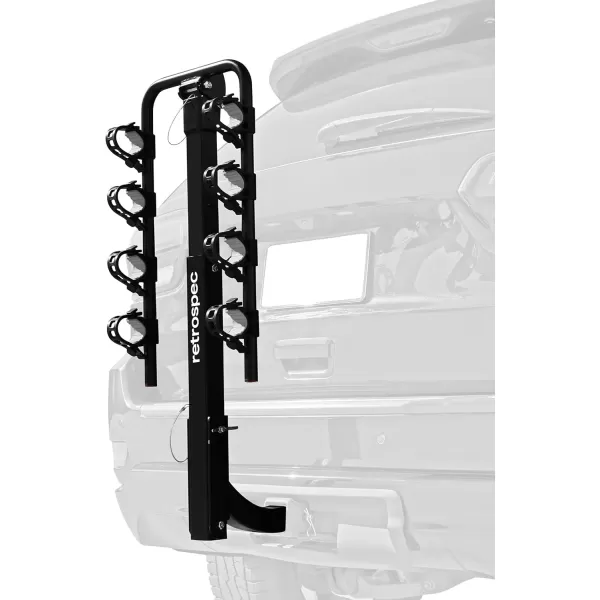 imageRetrospec Lenox 25  Bike Hitch Rack for Cars Trucks SUVs with 2 Hitch  Foldable Steel Frame with AntiRattle Adapter Tie Down Cradles and Straps  Fits Most FramesBlack