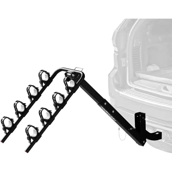 imageRetrospec Lenox 25  Bike Hitch Rack for Cars Trucks SUVs with 2 Hitch  Foldable Steel Frame with AntiRattle Adapter Tie Down Cradles and Straps  Fits Most FramesBlack