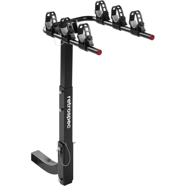 imageRetrospec Lenox 25  Bike Hitch Rack for Cars Trucks SUVs with 2 Hitch  Foldable Steel Frame with AntiRattle Adapter Tie Down Cradles and Straps  Fits Most FramesBlack