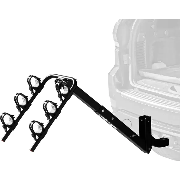 imageRetrospec Lenox 25  Bike Hitch Rack for Cars Trucks SUVs with 2 Hitch  Foldable Steel Frame with AntiRattle Adapter Tie Down Cradles and Straps  Fits Most FramesBlack