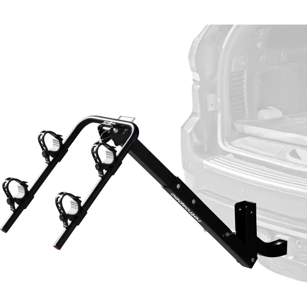 imageRetrospec Lenox 25  Bike Hitch Rack for Cars Trucks SUVs with 2 Hitch  Foldable Steel Frame with AntiRattle Adapter Tie Down Cradles and Straps  Fits Most FramesBlack