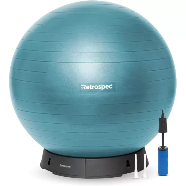 imageRetrospec Luna Exercise Ball Base ampamp PumpBall ampamp Pump with AntiBurst Material  Fitness Gym Swiss Ball  Perfect for Balance Stability Yoga Pilates Pregnancy ampamp BirthingOcean Blue 2020