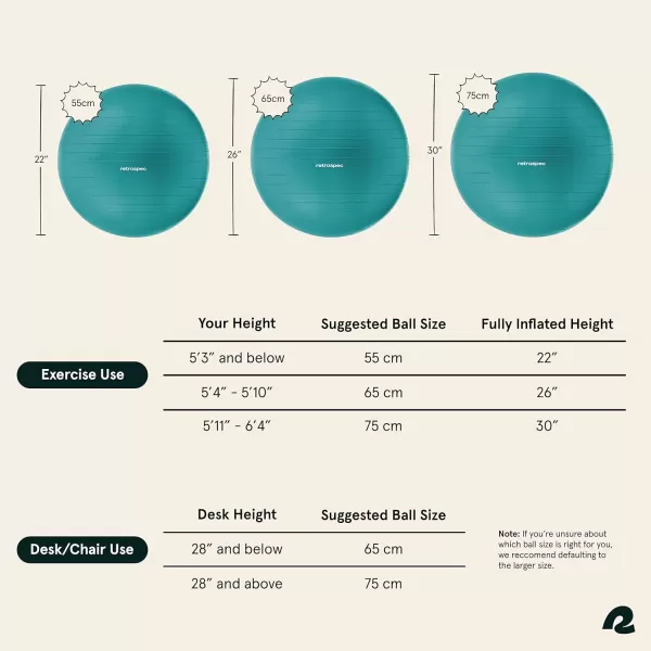 imageRetrospec Luna Exercise Ball Base ampamp PumpBall ampamp Pump with AntiBurst Material  Fitness Gym Swiss Ball  Perfect for Balance Stability Yoga Pilates Pregnancy ampamp BirthingRose